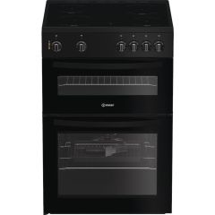 Indesit IDE6VMB 60cm Electric Cooker with Ceramic Hob - Black