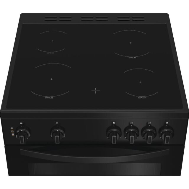Indesit IDE6VMB 60cm Electric Cooker with Ceramic Hob - Black
