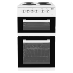 Beko KD531AW 50cm Electric Cooker with Solid Plate Hob - White